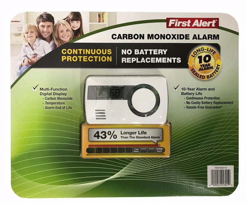 First Alert Carbon Monoxide Alarm - 10 Year Alarm and Battery Life