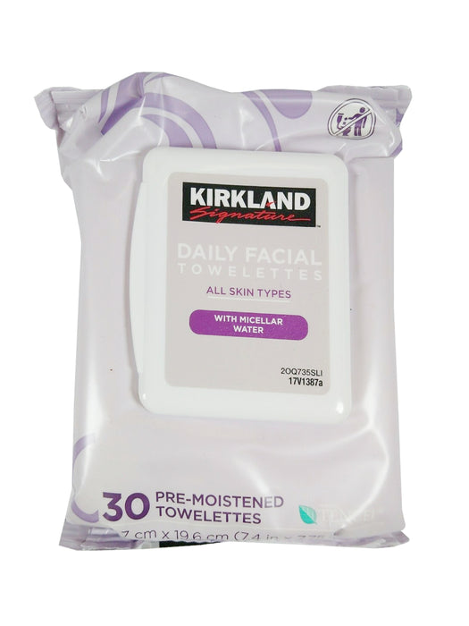 Kirkland Signature Daily Facial Cleansing Towelettes With Micellar Water - 30 Count