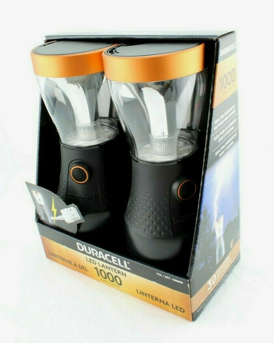 DURACELL LED 1000 Lumens LED Lantern 2 Pack with USB Charger Connection (4D Batteries and cable not included)