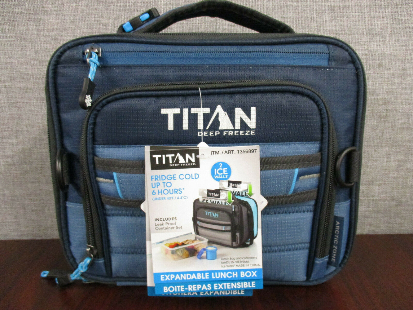 Titan Deep Freeze Expandable Lunch Box with 2 Ice Walls- Black