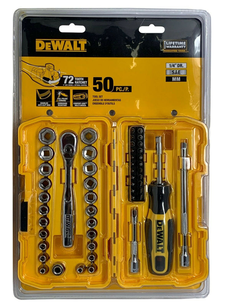 DeWalt Mechanics Drive Tool Set 50 Pieces