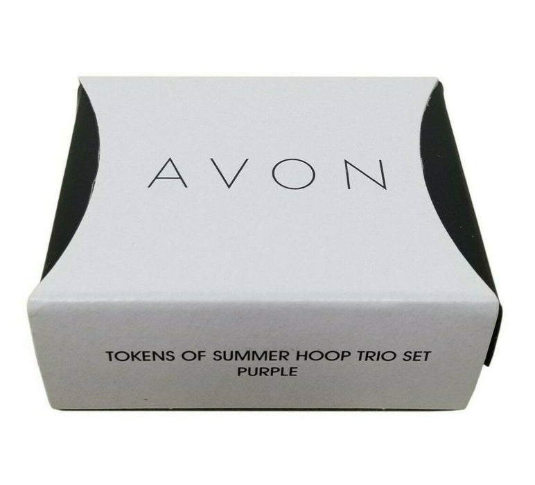 Avon Tokens Of Summer Hoop Trio Set - Purple
