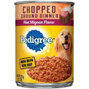 Pedigree Chopped Ground Dinner Filet Mignon Flavor Dog Food 375 g