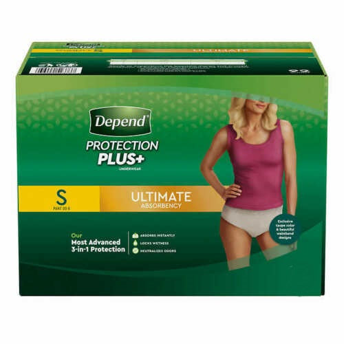 Depend Protection Plus Ultimate Underwear Women's Small - 46 Pack