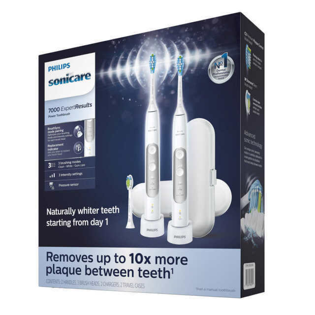 Philips Sonicare 7000 Expert Results Rechargeable Toothbrush, 2-pack