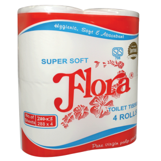 Flora Toilet Tissue Rolls 4 Pack